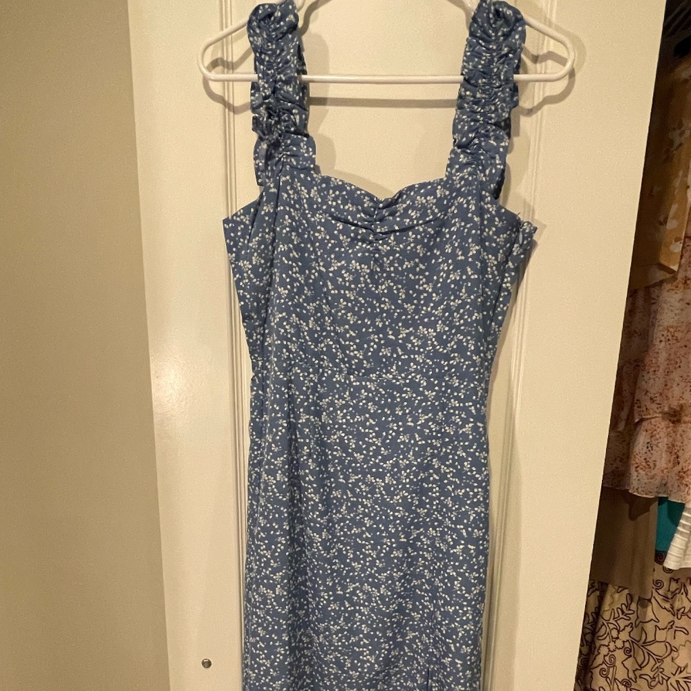 Lea & Viola Blue Floral Dress Sz S